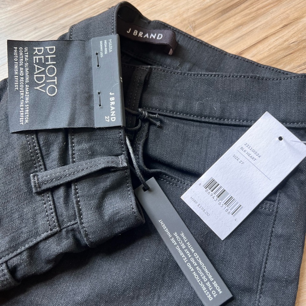 J brand skinny black distressed jeans